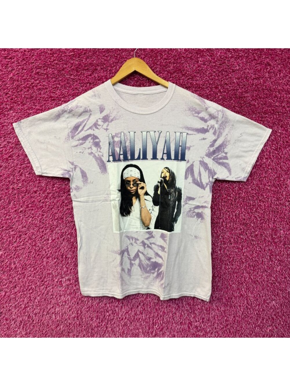 Aaliyah Queen of RNB Purple Tie Dye Tshirt size Large